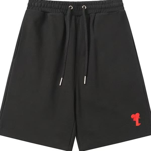 New Style Shorts with Small Heart Embroidery, Casual Straight-Cut Summer Five-Point Pants, Classic Sports Drawstring Men's Sweatpants
