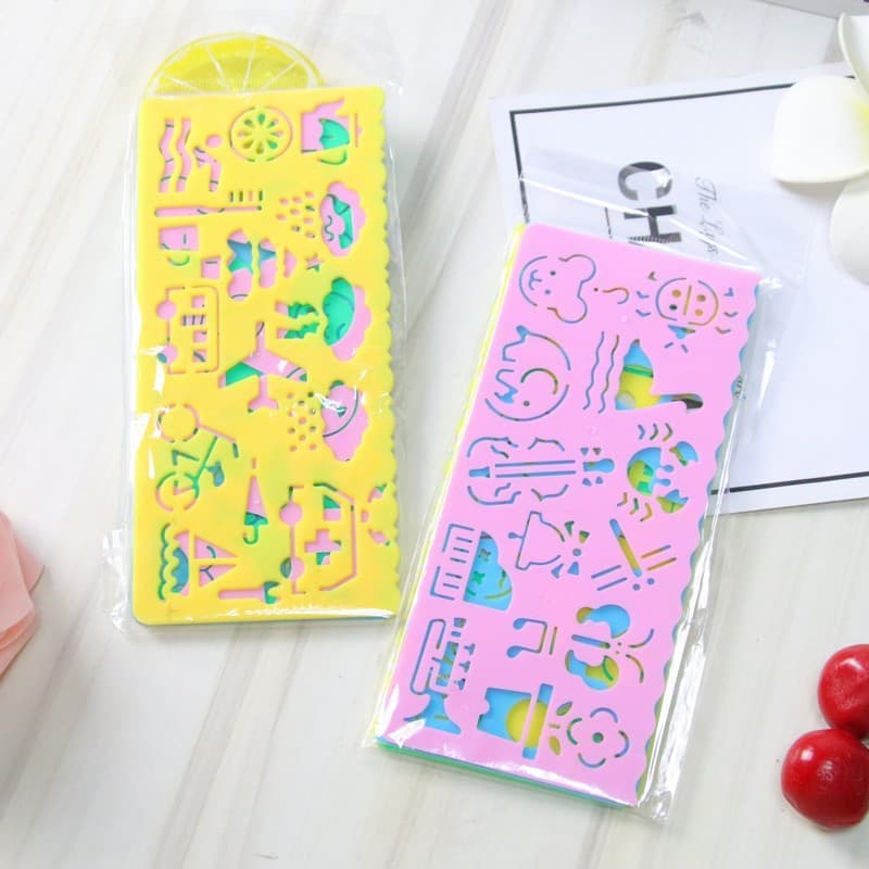 Children's Multifunctional Magic Spirograph Ruler Creative Student Stationery Cute Drawing Ruler Practice Drawing Set