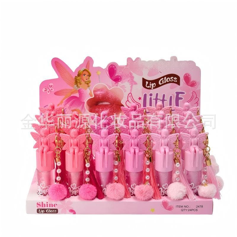 NEWEST Lip Gloss Liquid Lipstick Pendant with Butterfly Wings, 3-Color Set