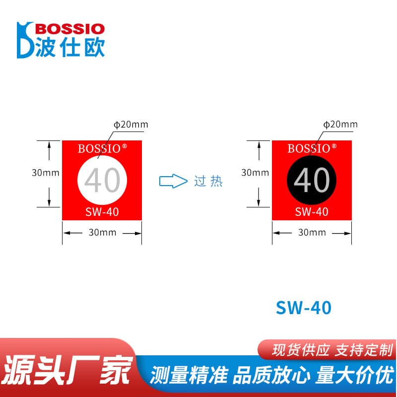 Bosio SW Color-Changing Thermosensitive Patch, Color-Changing Thermosensitive Strip, Temperature Sticker, Thermosensitive Test Strip, Temperature Sensing Label