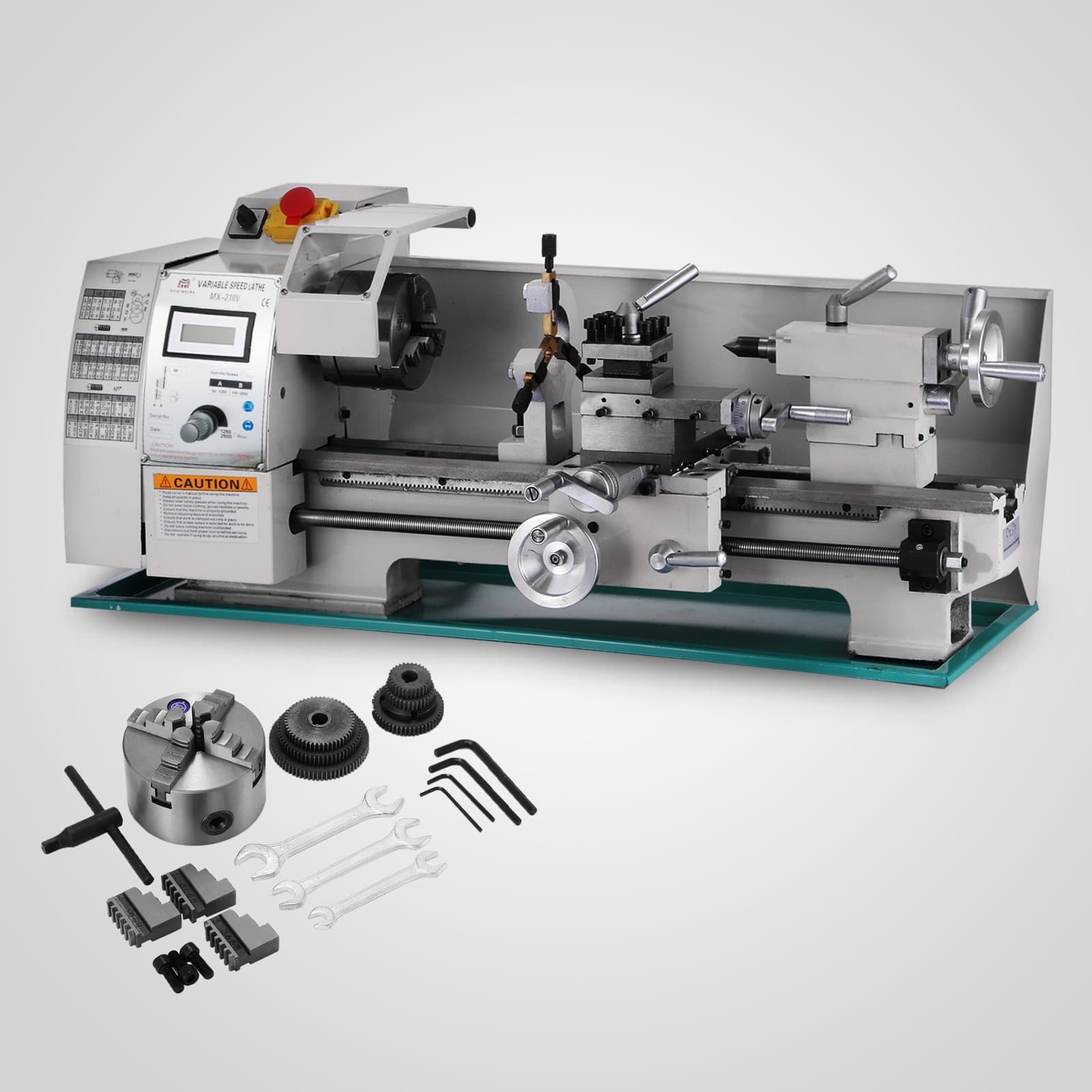210 Center Frame Lathe Desktop Variable Speed Mini Metal Jade Lathe Horizontal Workshop Brushless Motor Lathe
