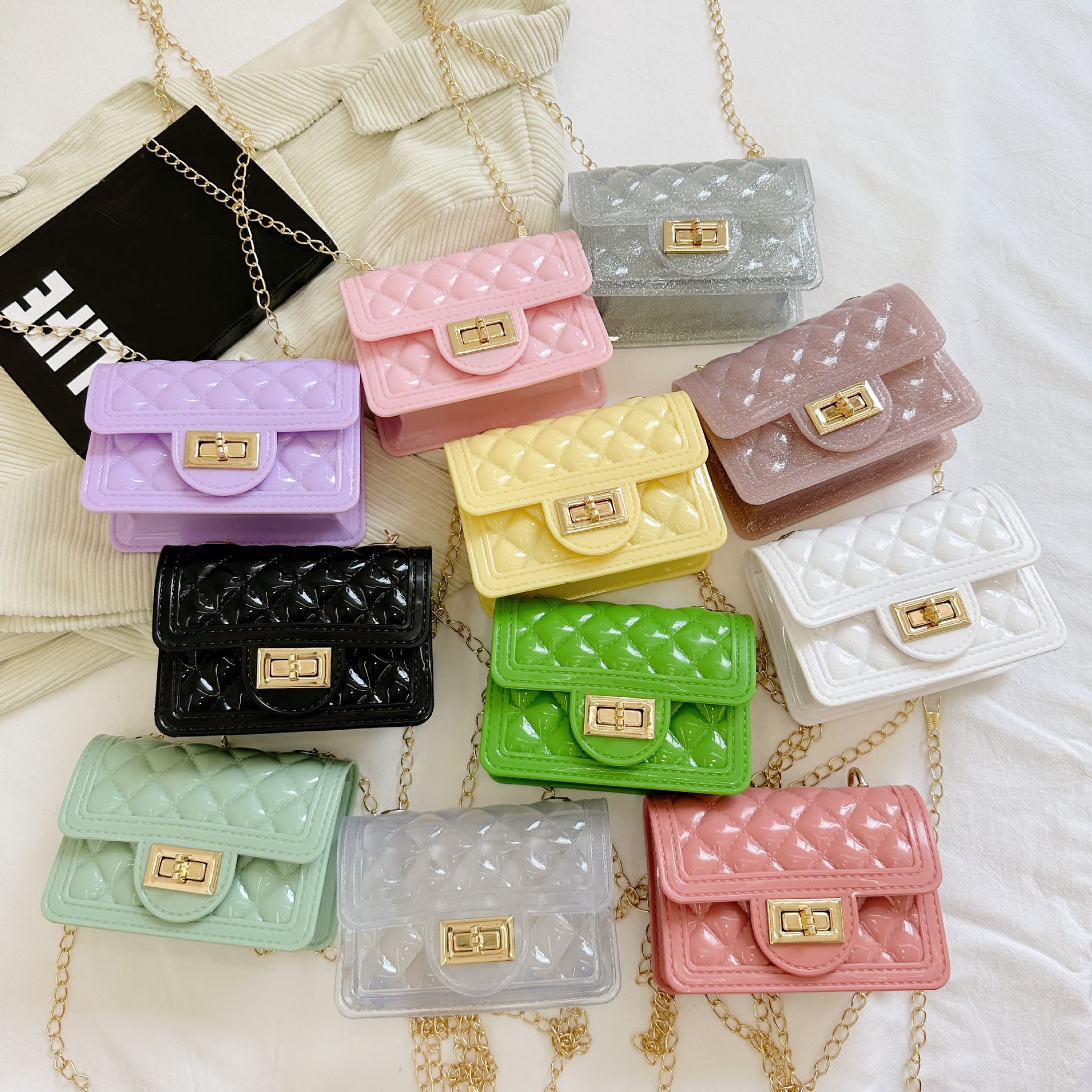 2025 Current Jelly Bag Women's PVC Bag Shoulder Bag Chain Bag Crossbody Bag