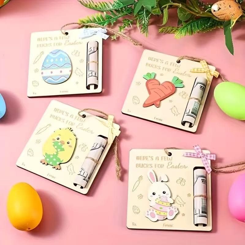 G cross-border Easter day wallet rabbit egg decoration wallet wooden sign creative pendant DIY wooden craft pendant