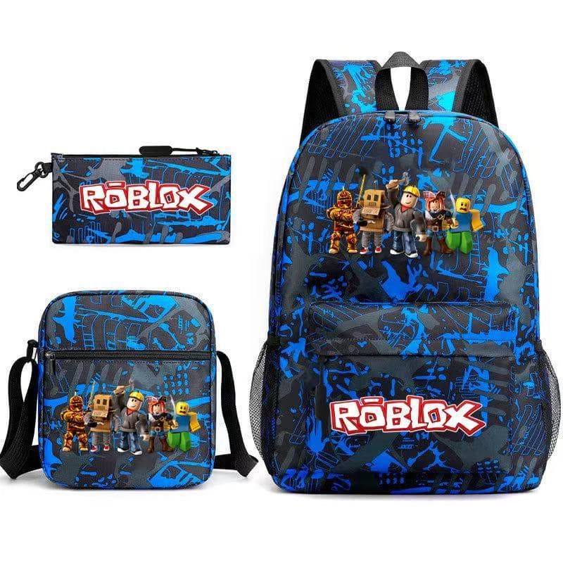 Roblox backpack large-capacity primary and secondary school student school bag three-piece set Roblox school season backpack spot