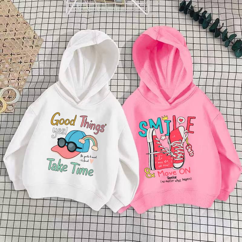 Children's Hoodie Zip 2026 New Fashion Girls Hoodie Long Sleeve Base Layer Baby Cartoon Loose Jacket Cotton