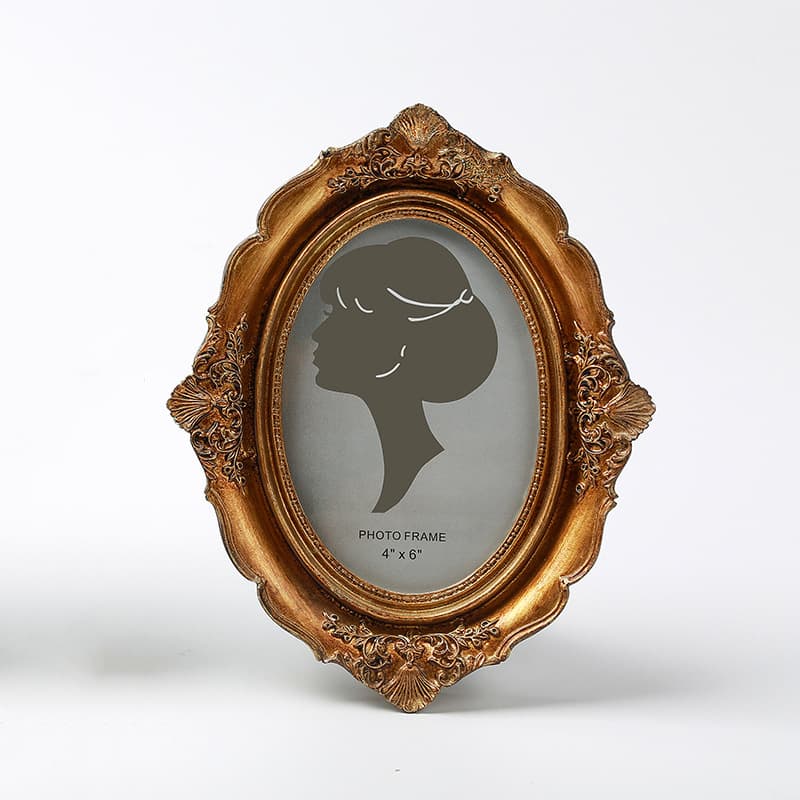 European Vintage Bow Photo Frame, Wall-Mountable Bedroom Vanity Mirror, 6x7 Inch Frames, Home Decoration