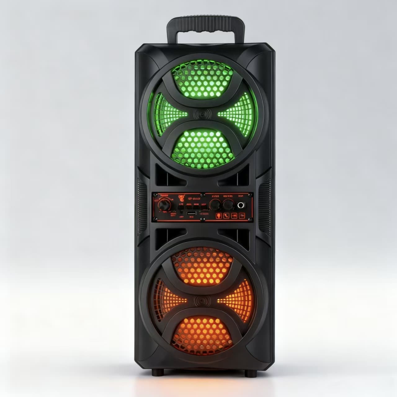 Outdoor Dual 6.5-Inch Wireless Bluetooth Speaker Portable RGB Colorful Lights Bass Audio with Handle