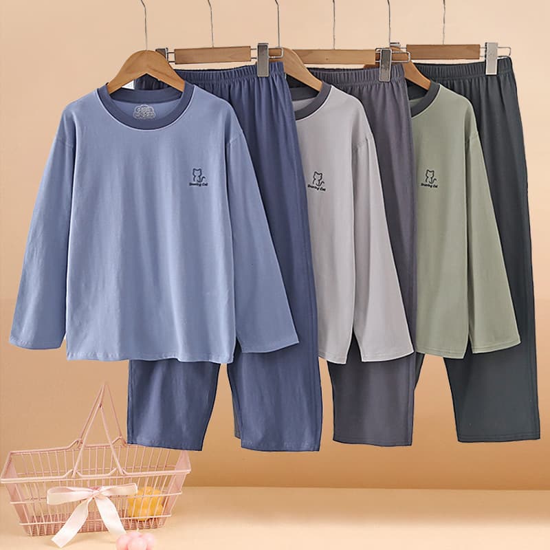 Spring/Autumn Boys' Pajamas, Teenagers' Lycra Homewear, Girls' Middle School Students' Autumn Sleepwear