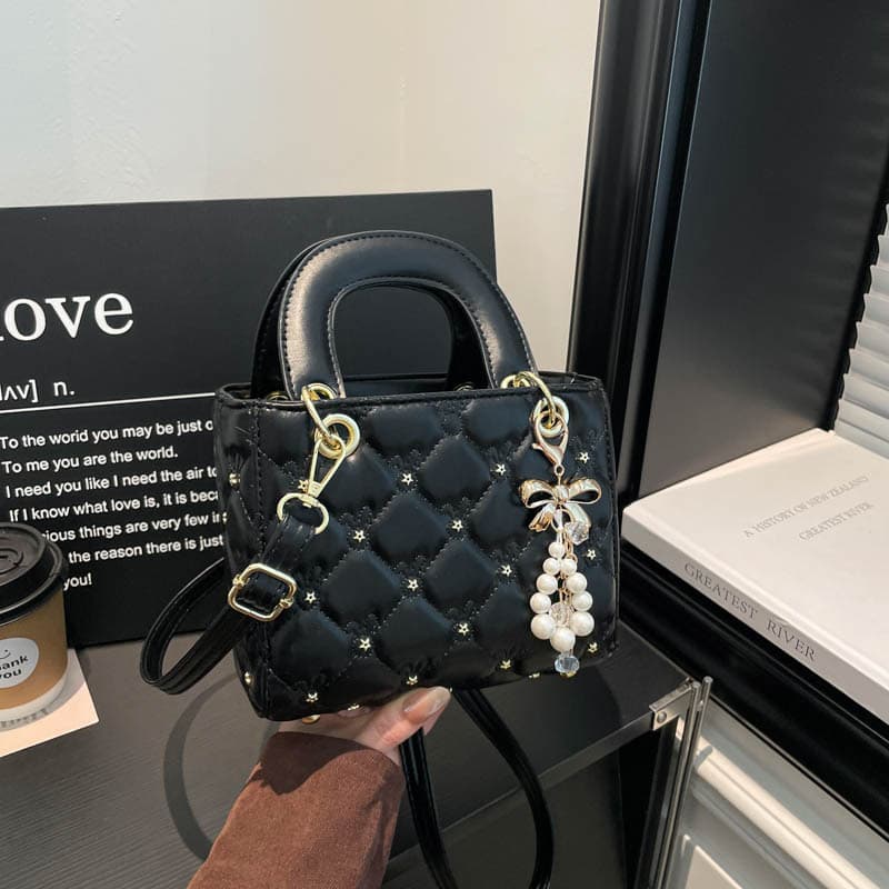 French niche handbag new trendy fashion diamond-quilted top-handle bag shoulder bag Lady Dior-style bag premium crossbody bag women's bag