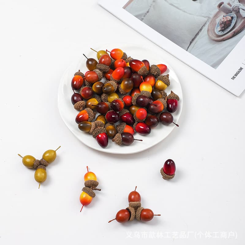 Halloween Oak DIY Props, Christmas Fruit Photography Accessories, Hazelnut Simulation Decorations, Natural Fruit, Halloween & Christmas