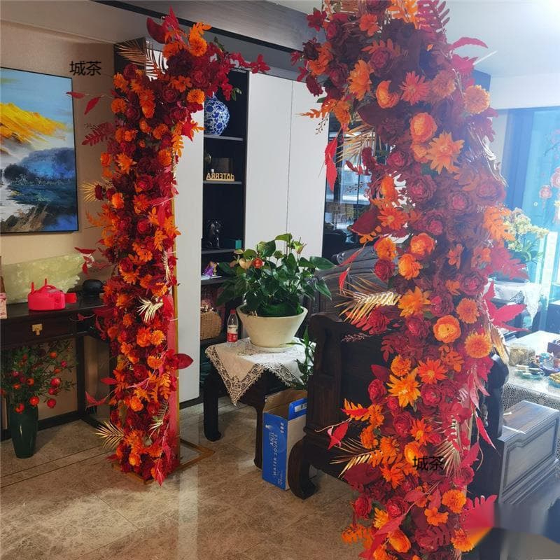 Prop arch gates flower wedding sheep horn moon floral outdoor arch horn arch flower stand lawn wedding