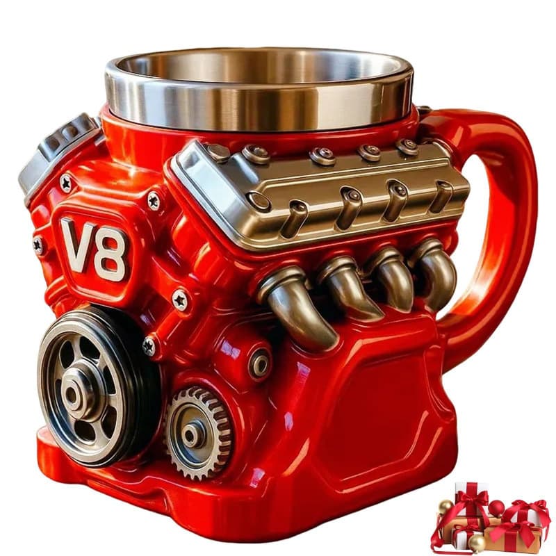Cross-border New Retro Engine Coffee Mug V8 Engine Coffee Cup Car Cylinder Block Mug