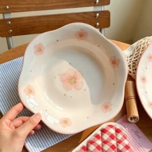 Huajianyu Ceramic Dinner Plate, Beautiful Rice Plate, Pasta Dish, Western Plate, Soup Plate, Fruit Salad Plate, Underglaze Color