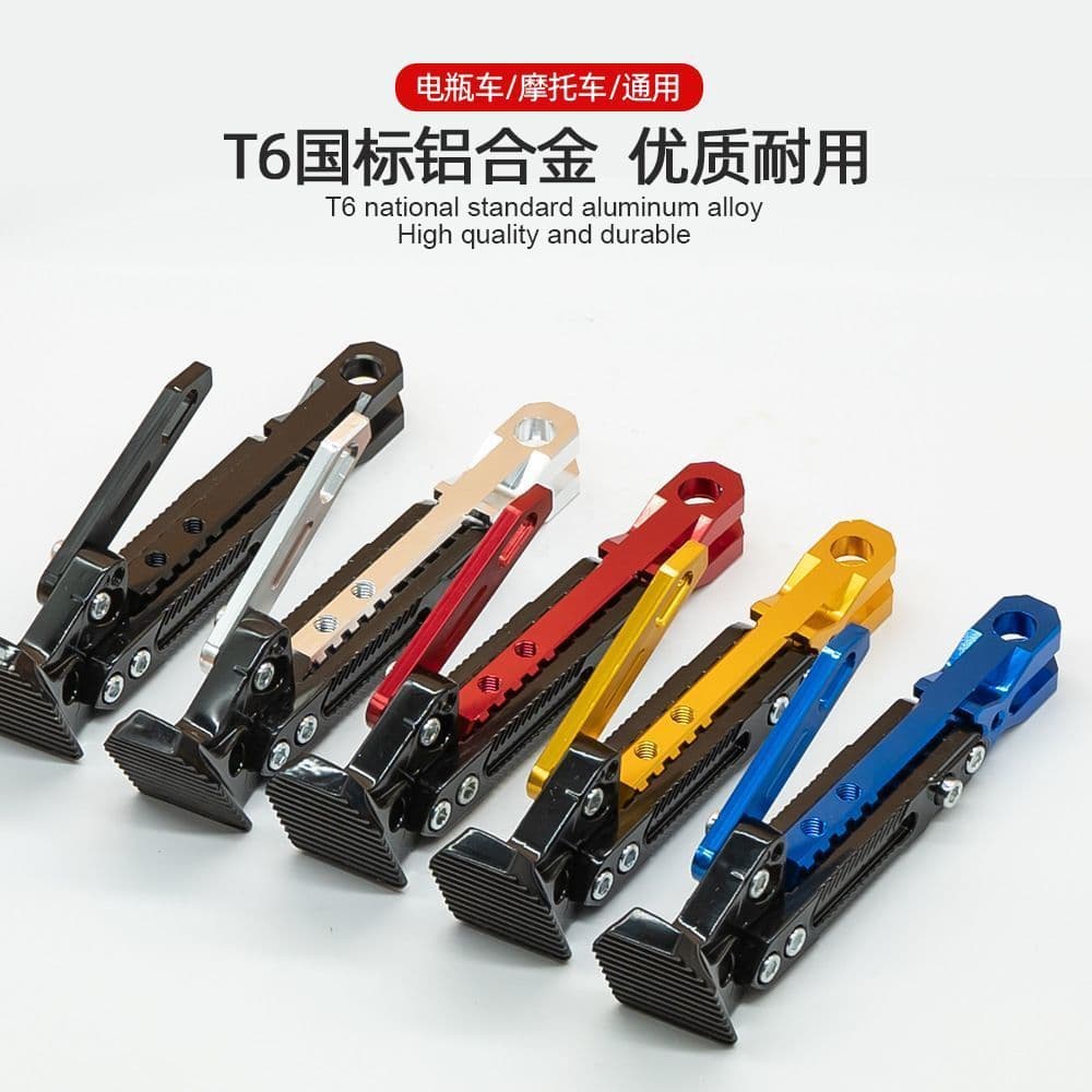 Reinforced Electric Bike/Motorcycle Kickstand, Adjustable Aluminum Alloy Single Side Stand Universal Accessories