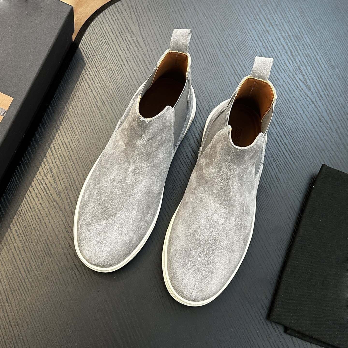 European 2025 Men's Business Casual Height-Increasing British Versatile High-Top Retro Suit Martin Boots Chelsea
