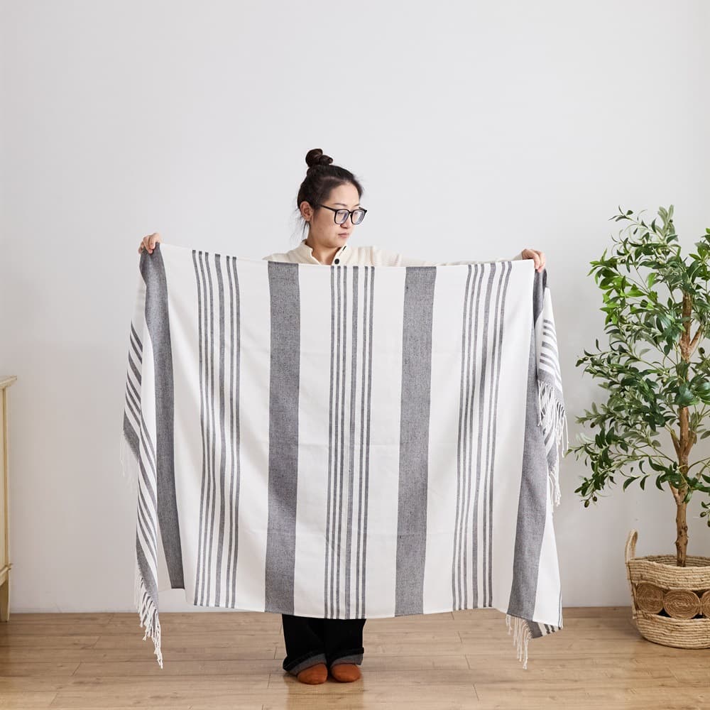 Turkish Yarn-Dyed Beach Towel, Export Supply, Vacuum-Packable Wrap Towel, Beach Towel Cover Blanket