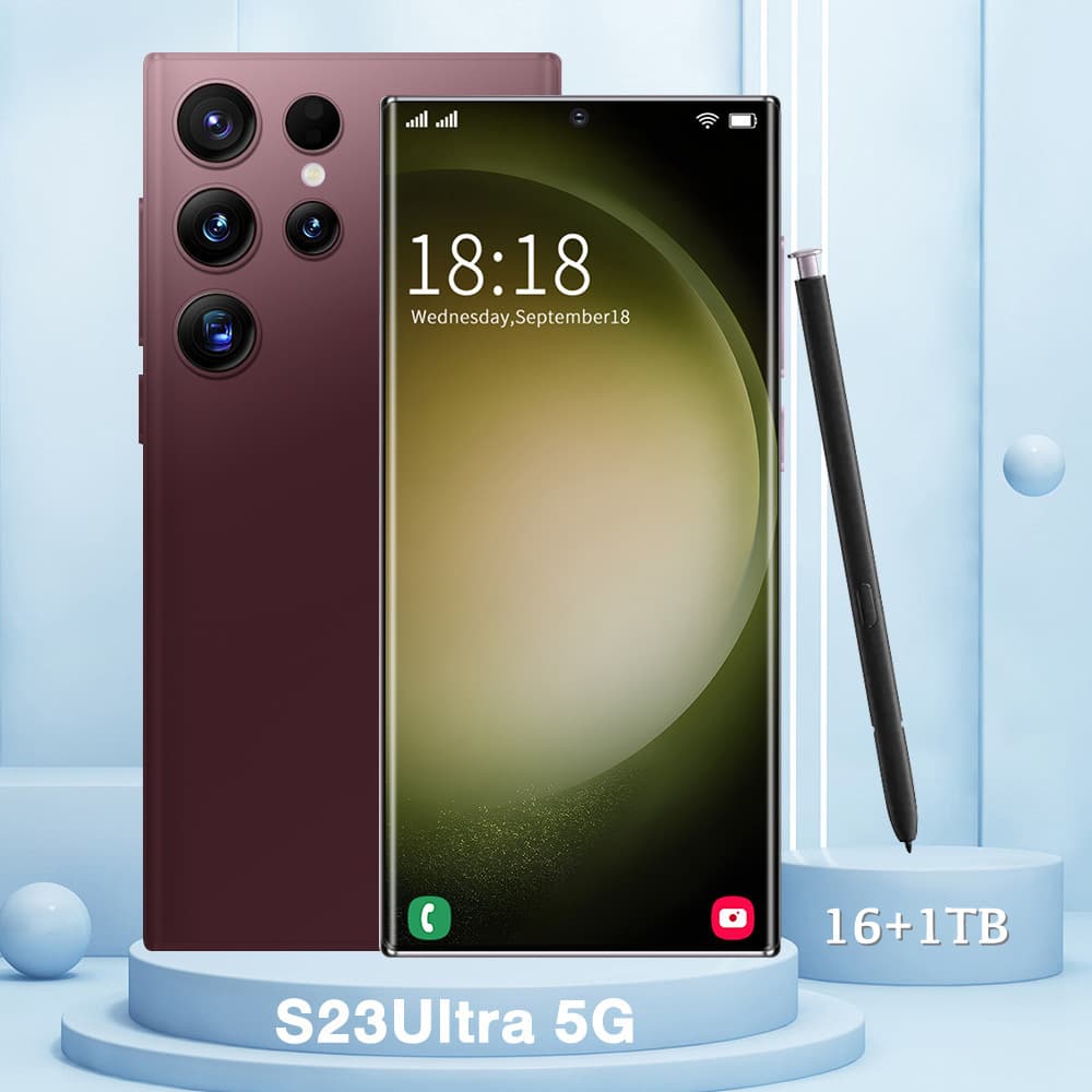 Cross-Border Hot Seller S23 Ultra 7.3-Inch Large Screen Android Smart 5G Phone with Built-in Stylus Factory Wholesale Drop Shipping Available