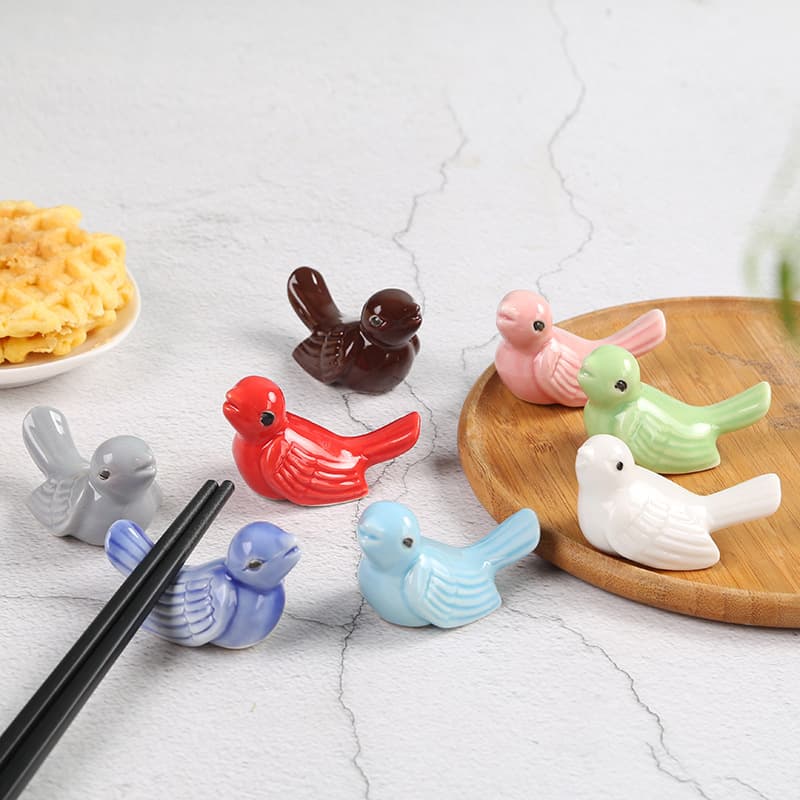 Japanese Cute Cartoon Animal Chopstick Rests Creative Hotel Ceramic Swallow Craft Chopstick and Pen Holder