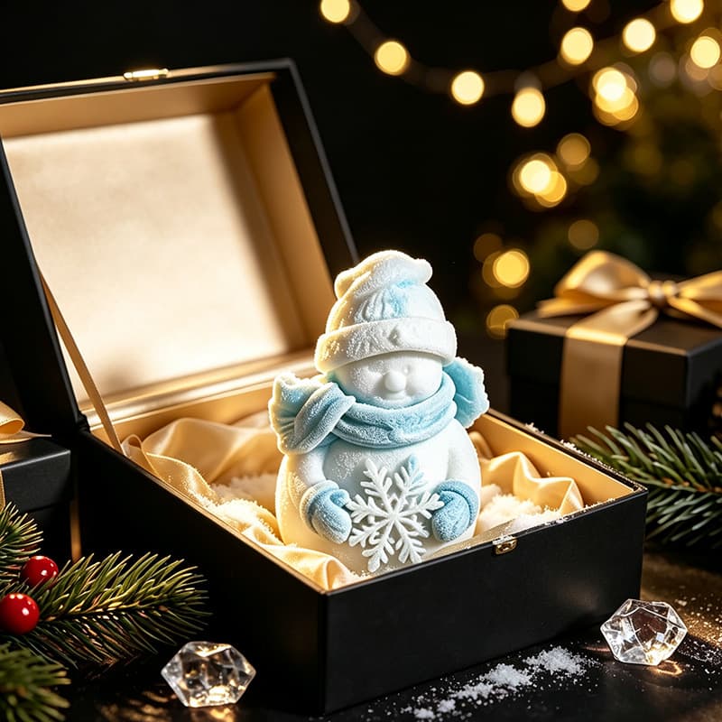 Christmas snowman holding snowflake shape silicone mold scented candle plaster home decoration ornaments party supplies