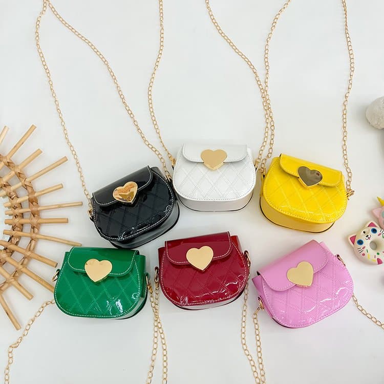 2022 Cute Cartoon Mini Girl's Six-Color Peach Heart Shoulder Bag/Crossbody Bag for Kids with Coin Storage
