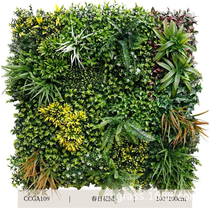 [Customizable] Artificial Plant Wall Fake Turf Flower Wall Milan Grass Green Plant Wall Storefront Lawn Highly Realistic