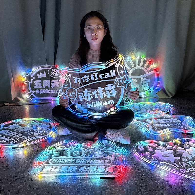 Cross-border LED Multicolor Light Support Sticks Star Concert Fans Birthday Electric Music Festival Handheld Light Panels