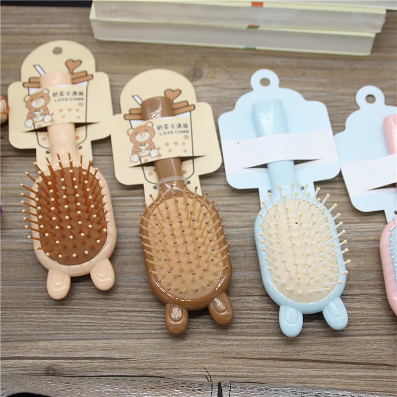 New milk tea color air cushion airbag massage comb semi-round head large board hairdressing comb cartoon airbag comb
