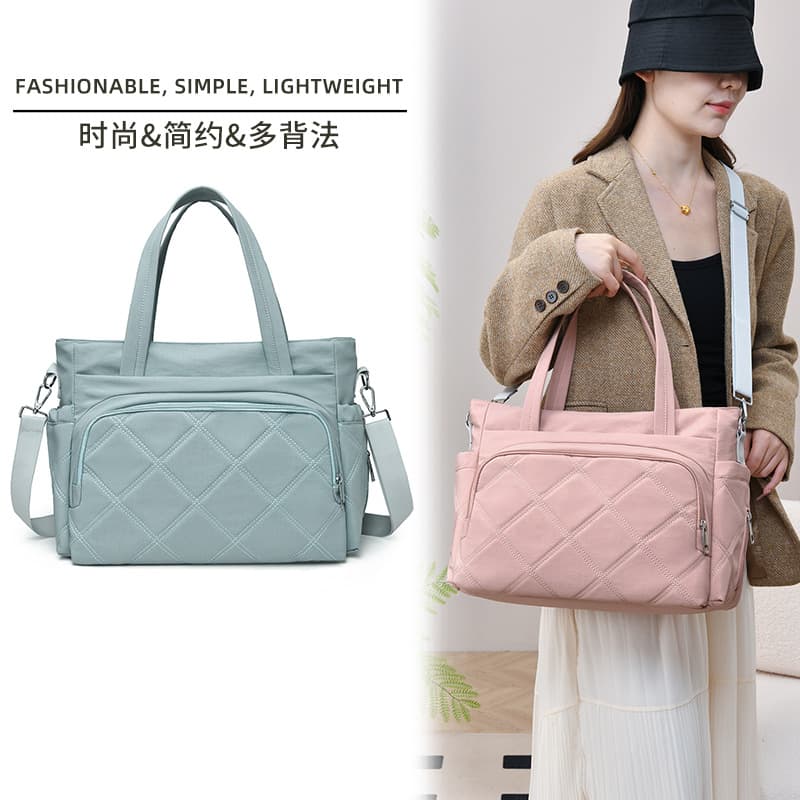 Crossbody Diamond Quilted Vintage Mom Bag Large Capacity Bottle Insulation Shoulder Bag Portable Maternity Storage Bag