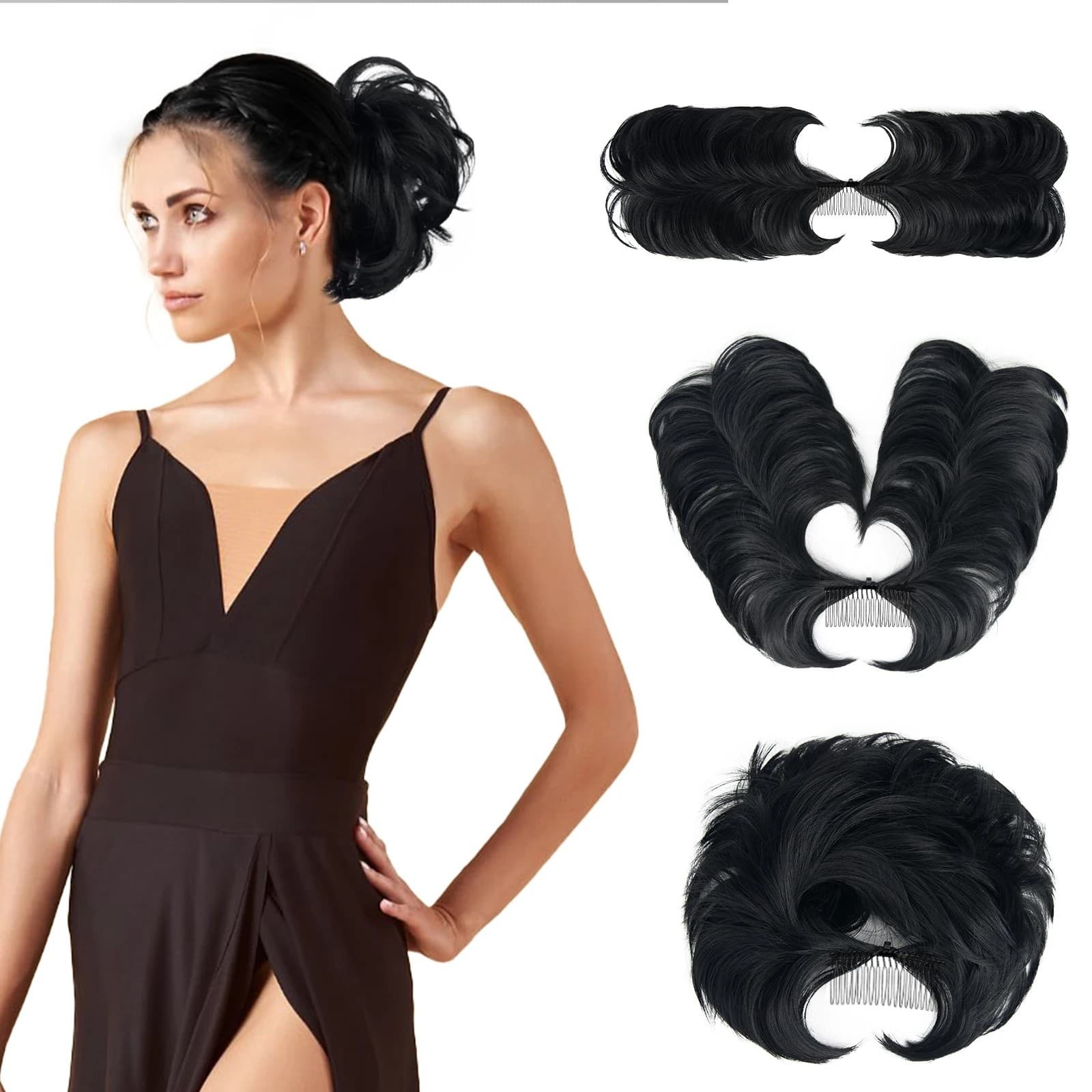 European and American chemical fiber foreign trade hot girl wig piece foldable fluffy chicken coop hair ring natural hair piece chicken coop head wig