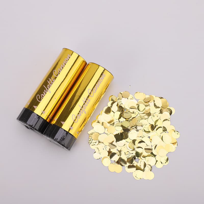 Cross-border Exclusive 11CM Spring-loaded Confetti Cannons with Gold and Silver Paper Shreds, Direct Factory Wholesale