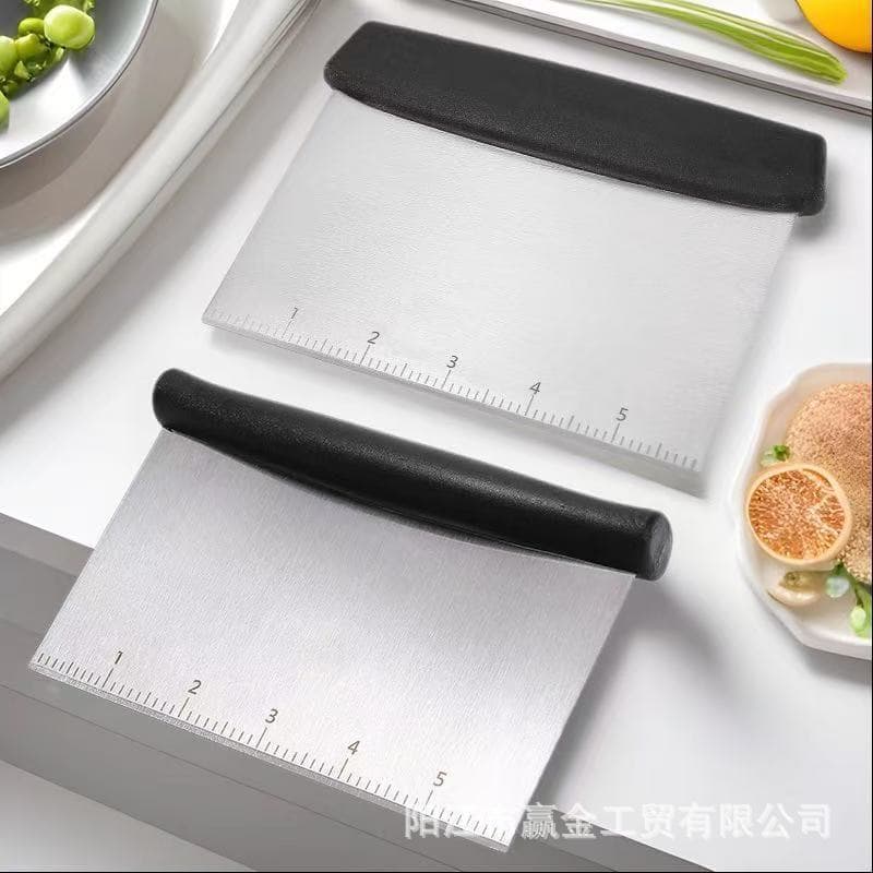 Cross-Baking Teppanyaki Rubber Handle Spatula Cake Stainless Steel Steak Spatula Japanese Style Slotted Spatula Pancake BBQ Cooking Spatula