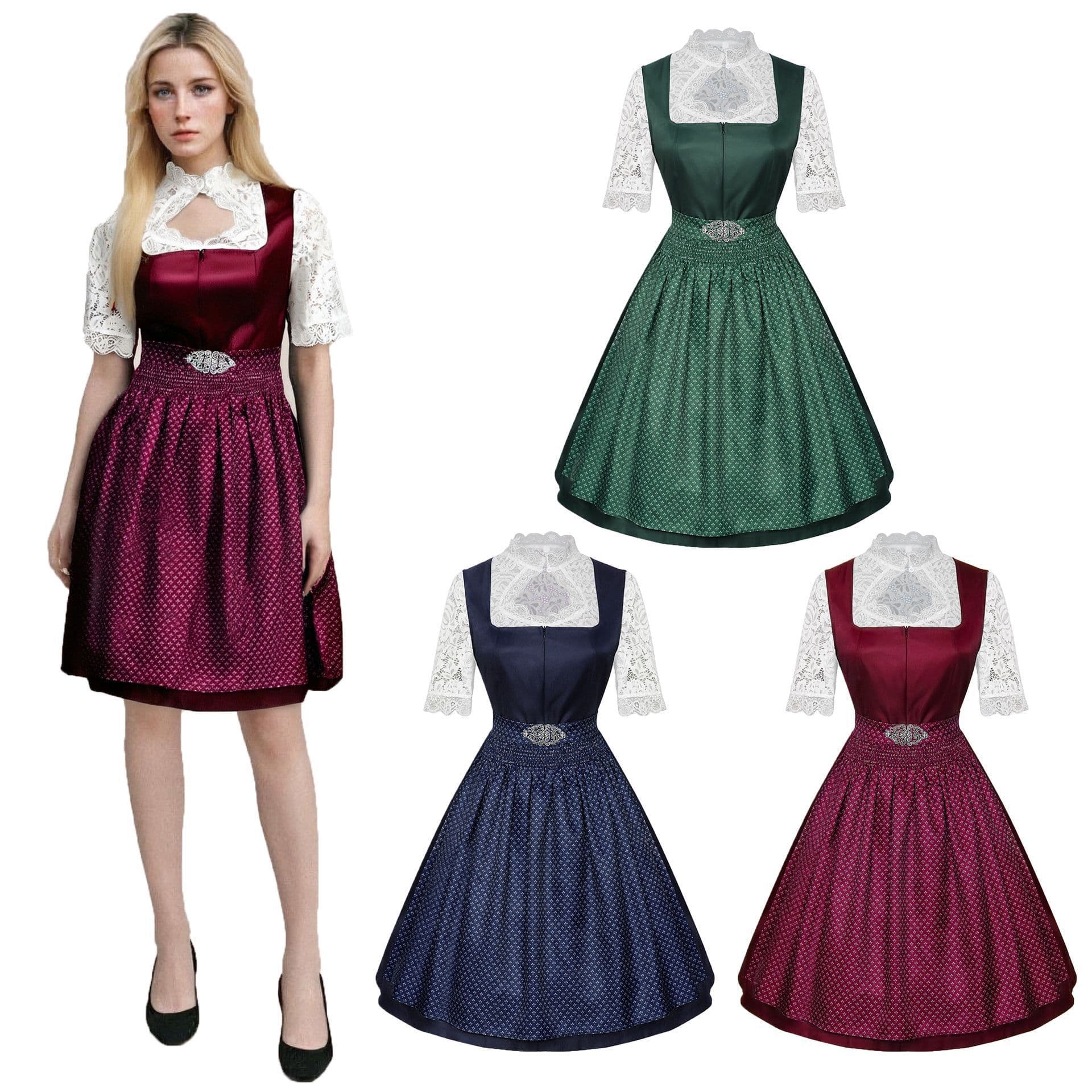 New Amazon Germany Munich Beer Bavarian Women's Dress Two-Piece Beer Dress