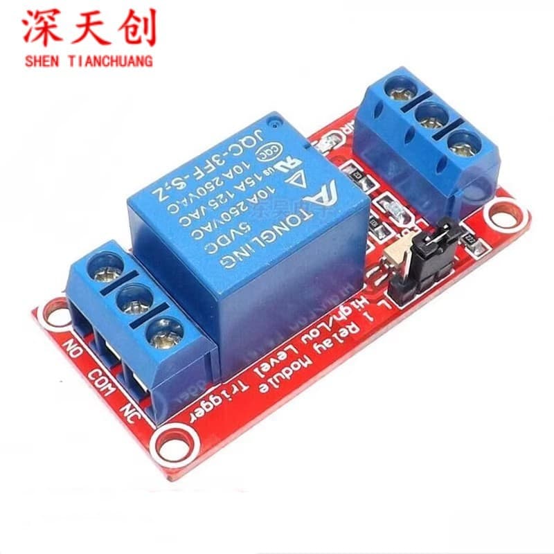 One relay module with optocoupler isolation, supporting high and low level triggering; one relay expansion board, 5V.