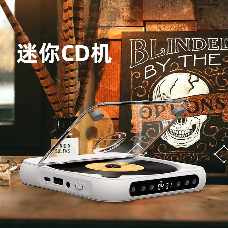 Cross-border Hot Seller Portable CD Player Album Player for Disc Listening, Audiophile Portable Student Mini Bluetooth Speaker