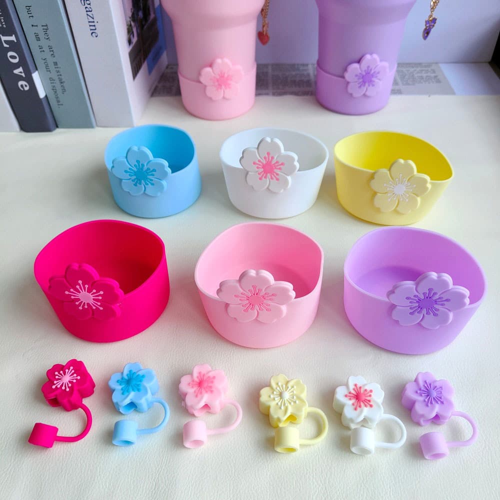 Silicone Cup Sleeve for Stanley Cup, Anti-Slip, Insulated, Protective Cover, Drop-Proof, Straw Cap