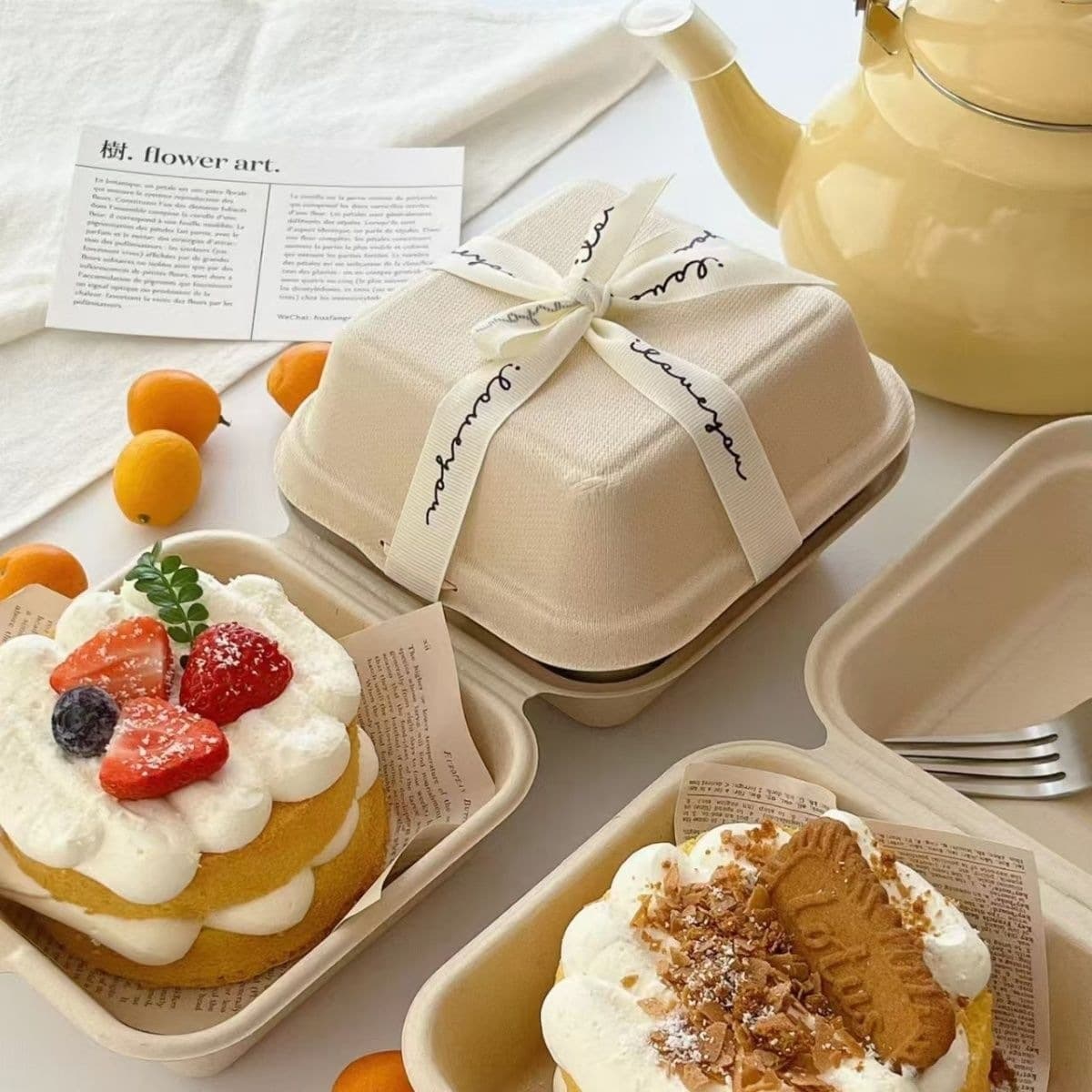Disposable Takeout Boxes, Tiramisu Cake Boxes, Dessert Sandwich Containers, Mango Pomelo Sago, Cold Brew Yogurt