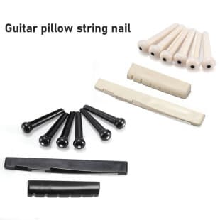 8-Piece Folk Acoustic Guitar Bridge Pins and Saddle Set ABS Bridge Pins Guitar Accessories Guitar Bridge