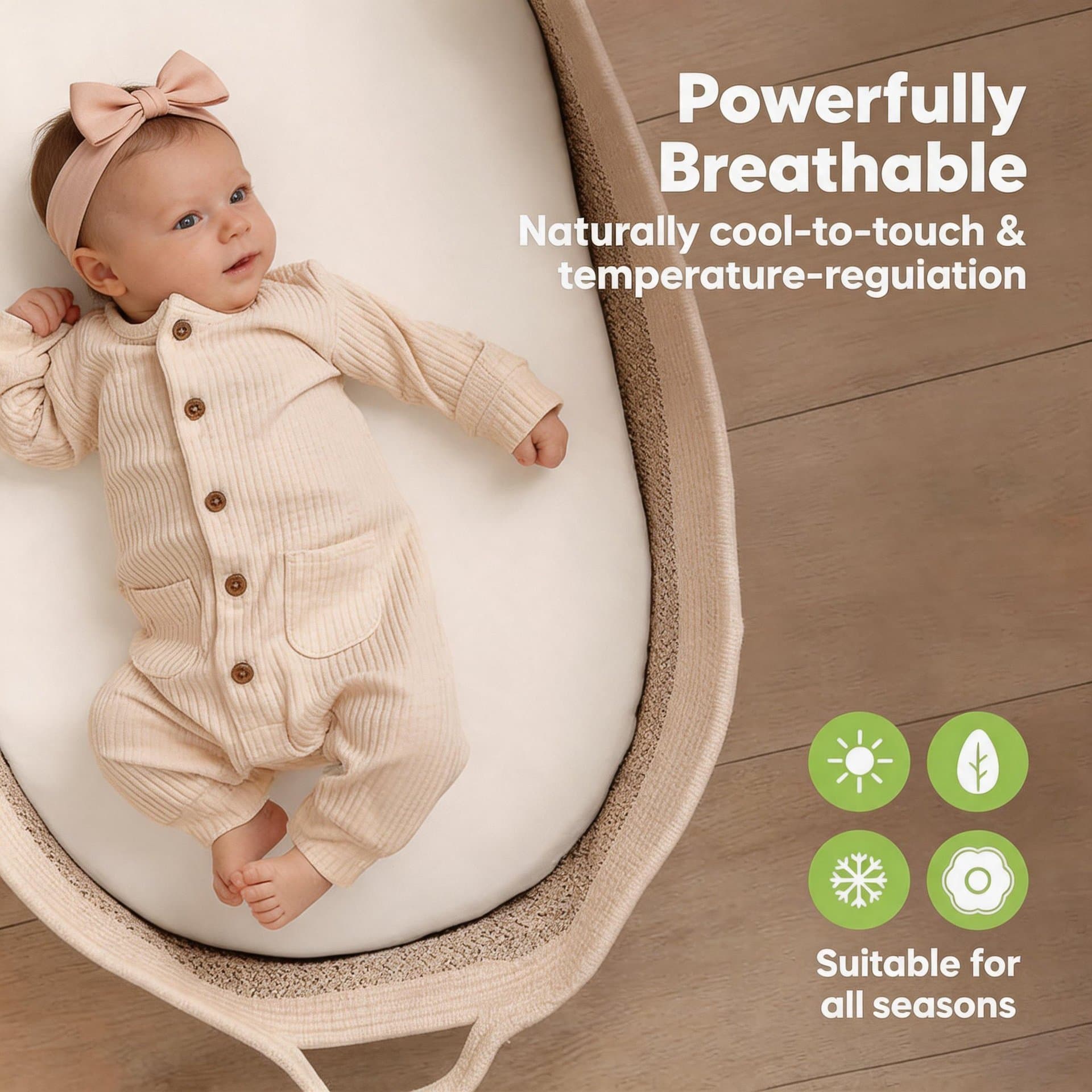 Baby Crib Sheet for Boys and Girls, Brushed Soft Solid White, Fits 17x33 Crib Mattress