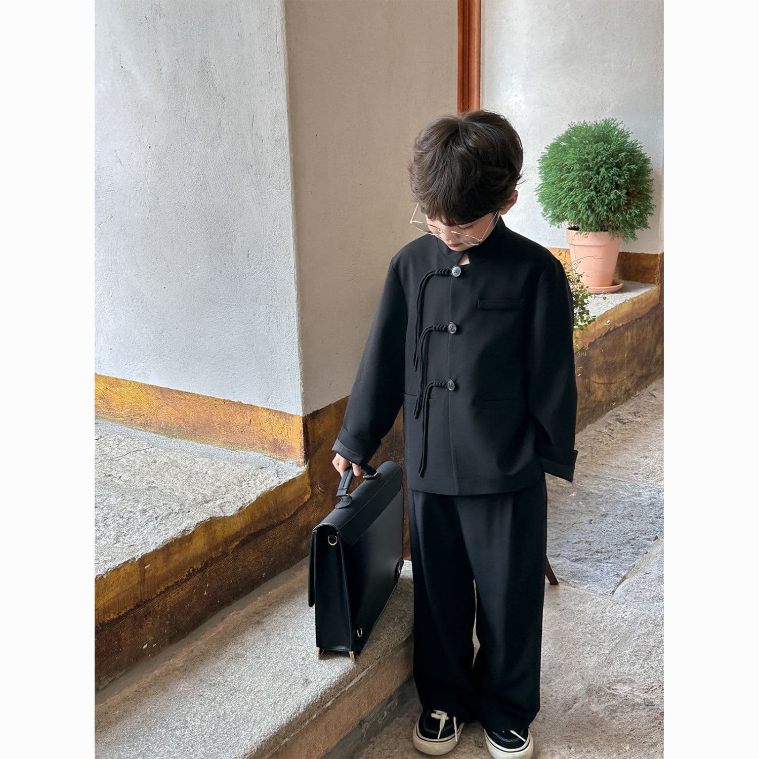 Boys' Autumn Suit, Chinese Style, 2024 New Arrival, Stylish Two-Piece Set, Popular Online