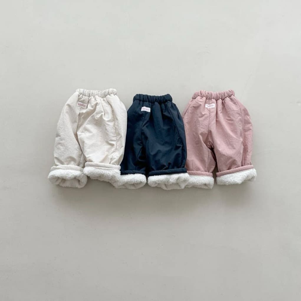Korean Style Ins Fall/Winter Warm Cotton Pants with Fleece Lining, Thickened Kids Pants for Boys and Girls, Korean Cotton Pants