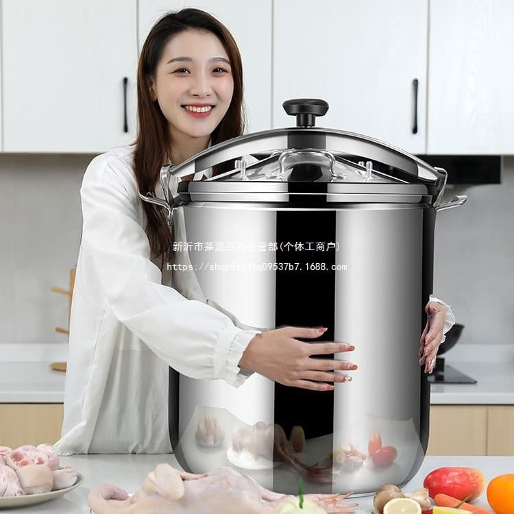 Commercial Pressure Cooker 304 Stainless Steel Explosion-Proof Large Capacity for Canteen Restaurant Induction Cooker Universal Pressure Cooker