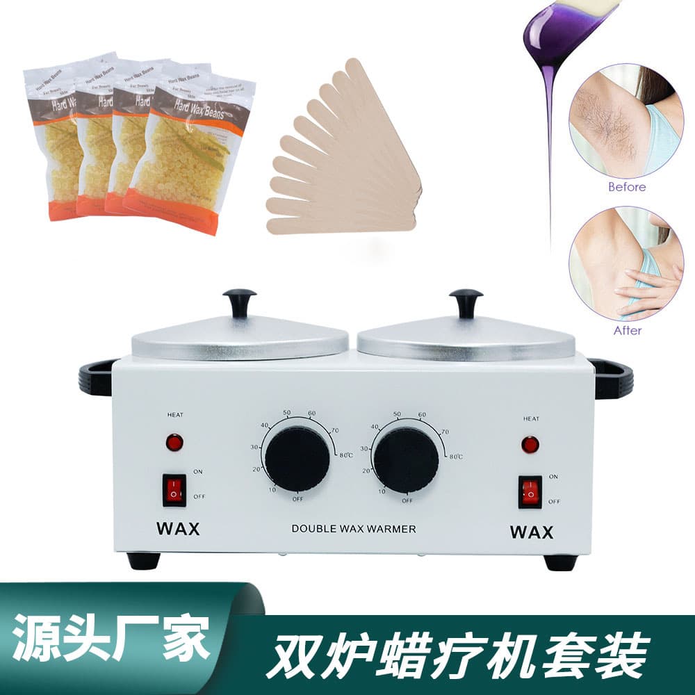 Multifunctional Beauty Dual Boiler Temperature Control Wax Therapy Machine Set Hair Removal Device Wax Bean Machine Wax Melter Mud Moxibustion Heating Tool