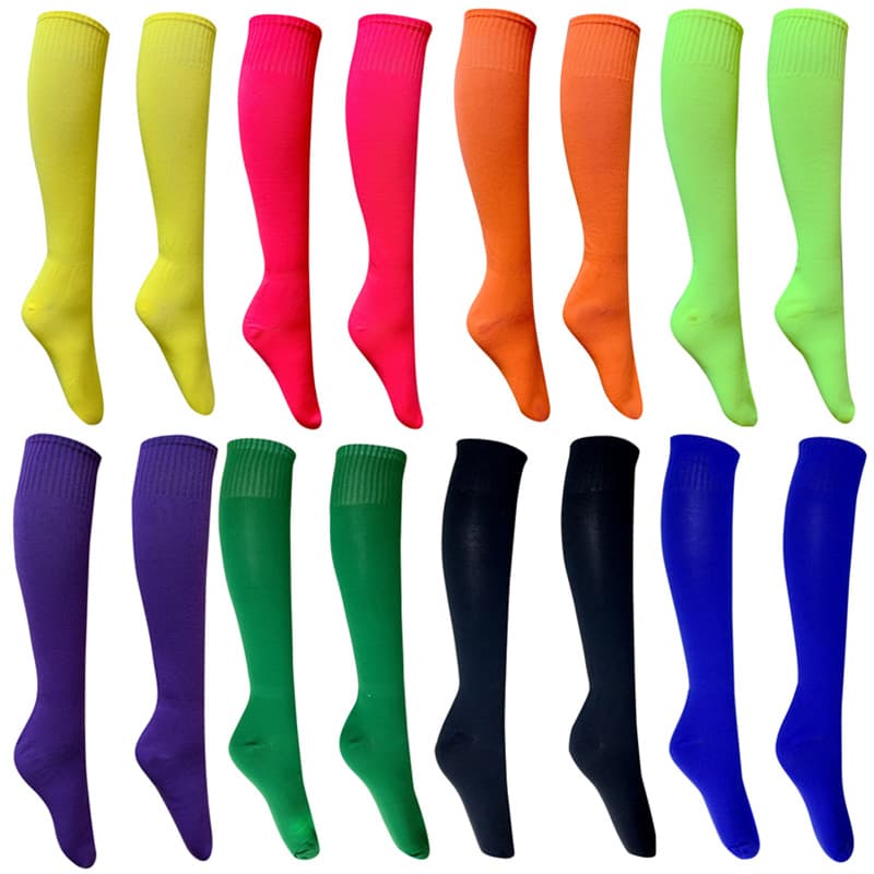 In Stock Pilling Solid Color Football Socks for Men and Women, Medium Thick, Children Adult Cross-border High-bounce Mid-length Soccer Socks