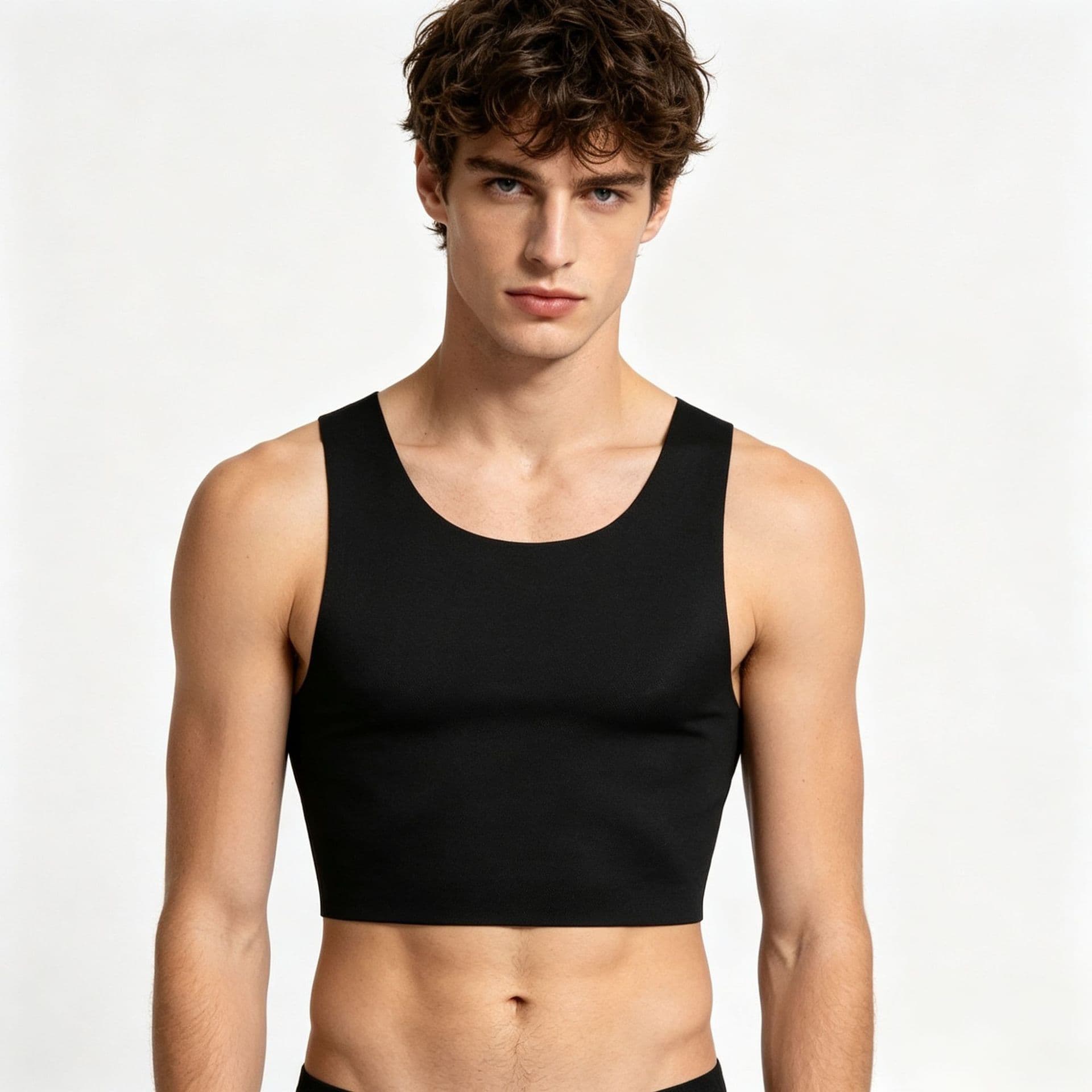 LGBTQ Men's Compression Tank Top Chest Binder Short Vest - EU/US Sizing from Source Factory