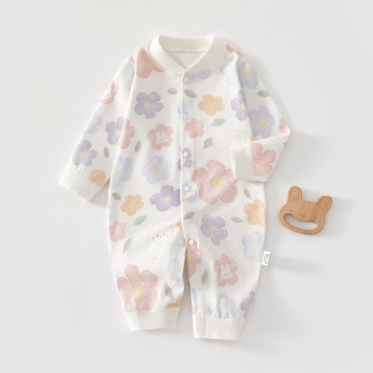 Newborn Baby Children's Jumpsuit Pure Cotton Spring and Autumn Long Sleeve Pajamas Base Home Clothes Harbin Clothes Underwear Crawling Wear