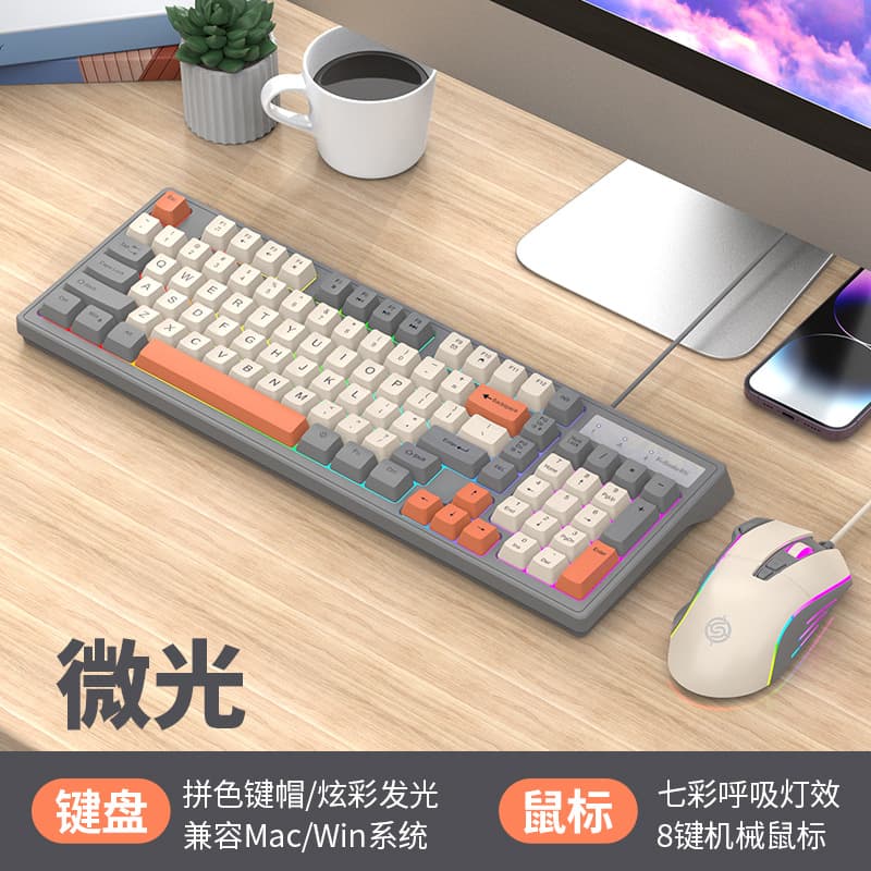 Viper KM800 Wired Esports Gaming Keyboard and Mouse Set with Mechanical Feel, 98 Keys for Desktop and Laptop