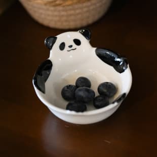 Creative Cartoon Panda Ceramic Plate Underglaze Color Cute Soy Sauce Dish Vinegar Dish Small Ingredient Dish Hot Pot Seasoning Dish Flavor Dish