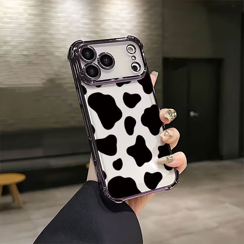 Creative UV Color Printing Micro Relief Cow Print Apple 13/14 Pro Max Phone Case iPhone AIR Drop Protection Case