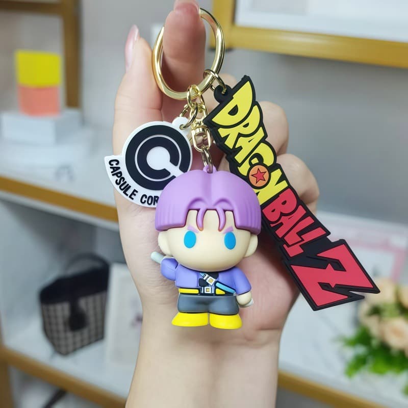 Anime Cartoon Dragon Ball Keychain Creative Cute Goku PVC Figure Car Charm Lovely Bag Decoration