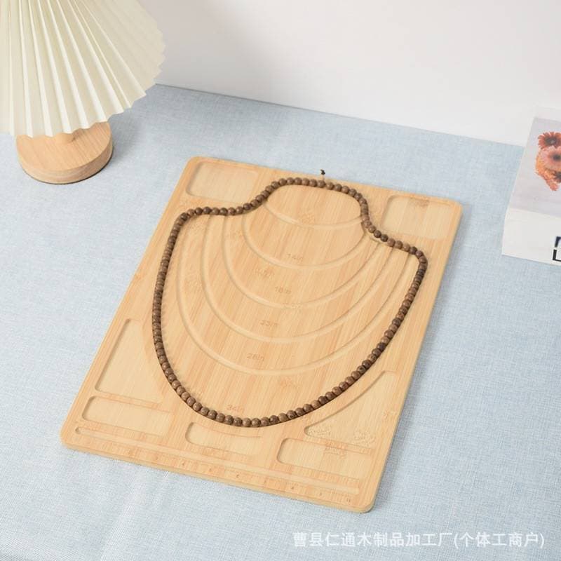 Bamboo beaded wooden board diy bracelet design plate scale board wooden display beaded board jewelry necklace design plate